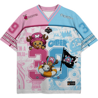 Bandai Tony Tony Chopper Oversized Jersey One Piece Anime Adult Kids Athleisure V-Neck T-Shirt Summer Quick-dry Soft Lightweight