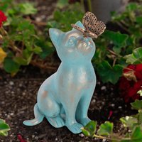 Resin Cat Butterfly Figurine Ornament Kitten Statue with Butterfly Handicraft Waterproof Home Decor for Garden Yard