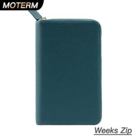 Moterm Zip Weeks 2.0 Cover for Hobo Weeks Notebook Genuine Pebbled Grain Cowhide Wider Zippered Planner Organizer Journal Diary