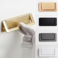 Simple Flat Concealed Buckle Drawer Cabinet Handle Invisible Gusset Furniture Hardware Aluminum Alloy Cabinets Closets Handle