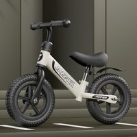 Balance Bike No Pedal 12 Inch High Carbon Steel Frame Low Gravity Thickened Rubber Foam Tire Adjustable Handlebar Seat