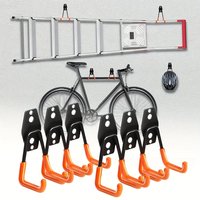 Heavy-Duty 9pcs Garage Hooks Set - Wall Storage for Ladders, Bikes, Tools. Save Space!