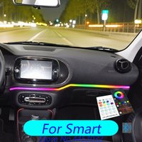 New Car Dashboard Atmosphere Light For Smart Fortwo Forfour Roadster Crossblade BRABUS 2018 2016 Multicolor With Music Sync USB