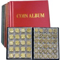 250 Grid Medium-sized Coin Album, Professional Coin Collection Artificial Leather Money Organizer Storage Bags household Album