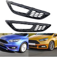 ANGRONG 1 Pair Front Bumper Fog Light Grill Surround Cover Trim For 15-18 Ford Focus MK3