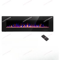 Electric Fireplace Insert with Realistic Flame Effect Decorative Heater for Home Wall Mounted Fireplace Core