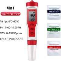 4 in 1 digitales ph meter ph tds ec temp analysator tragbarer monitor ez9908 wasser qualitäts tester für pools trinkwasser aquarien