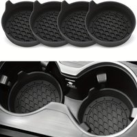 2pcs Black Car Auto Cup Holder Anti Slip Insert Coasters Pads Interior Accessories Universal Fits Perfectly For Most Cups