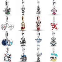 925 Sterling Silver Cartoon Character Duck Princess Castle Charms Fit European Bracelet DIY Jewelry Making Accessories for Women