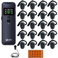 Wireless Tour Guide System 1 Transmitter + 20 Receivers With Charger For Travel Agency Museum Teaching Tour Church