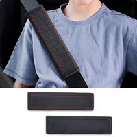 1/2PCS PU Leather Embossed Car Seat Belt Shoulder Cover Decompression Comfort Car Accessories Safety Belt Protective Cover