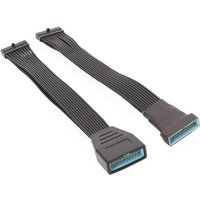 CCA4-Small Mini USB 3.0 19/20 Pin Internal Extension Header Adapter Cable Black Flat Wire Cable for Motherboard 5.9inch/15cm
