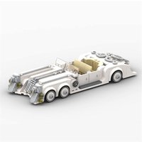 Steampunk Luxury Landship MOC Vehicle, Captain Nemo's 6-Wheeled Road Cruiser Building Kit, Victorian Era Explorer's Carriage