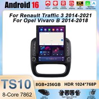 Android 16 – radio samochodowe do Renault Trafic 3 (2014–2021) i Opel Vivaro B (2014–2018) – odtwarzacz multimedialny, nawigacja GPS, procesor DSP.