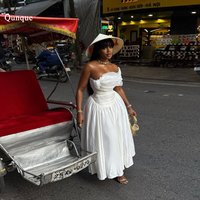Qunque-Robe de Mariée Trapèze en Satin à une Manche pour Femme Africaine, Organza, Longueur de Rincage, Éducative, Personnalisée