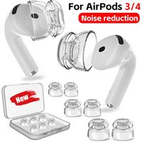 New Transparent Physical Noise Cancellation Earphone Covers Caps for Apple AirPods 4 3 Anti-Slip Replacement Earbud Cap Eartips