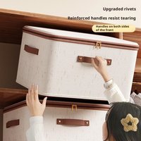 Collapsible Fabric Storage Bin, Reinforced Handle Zipper Closure Clothes Organizer for Quilt Toy Wardrobe