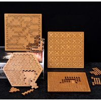 Impossible Wooden Puzzle IQ Puzzles for Adults Impossible JigSaw Puzzles Brain-teaser Ten Level Difficulty Tangram Board Games
