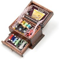 Vintage Sewing Needlework Needle Kit Box 1:12 Dollhouse Miniature Mini Decor