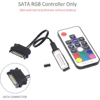 DC 12V SATA RGB Led Controller RF17 Keys Remote Wireless Large 4Pin Molex Controler for PC Fan Computer Case 5050 Strip Lighting
