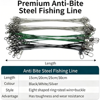 Steel Fishing Leader Anti-Bite – with Swivel & Snap, Lead Core Offshore Angling Tool for Lure Front Wire