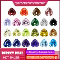 5A Single Hole Heart Shape Cubic Zirconia Stone sapphire Tanzanite aquamarine Green Loose CZ Stones Synthetic Gems Beads
