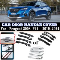 For Peugeot 2008 Accessories 2024~2019 P24 MK2 LHD Car Door Handle Anti-rust Cover Exterior Scratch Protective Decor Accessories