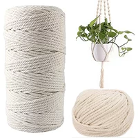 2-100M Macrame Cotton Cord Thread for Handmade Natural Cotton Macrame Rope DIY Craft Knitting Making Plant Hangers Wall Hangings