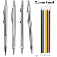 New 2.8mm Solid Mechanical Carpenter Pencil All Metal Pen Body 2B Multicolor Lead Architectural Engineering Design Marking Tool