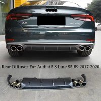 Rear Diffuser For Audi A5 S5 B9 2017 2018 2019 2020 Bumper Kit Lip Spoiler Exhaust Tail Throat High Quality PP Car Accessories