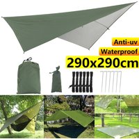 290x290cm Lightweight Waterproof Outdoor Camping Tent Tarp Backpacking Shelter Sun Sail Shade Garden Plant Cover Canopy Awning