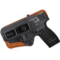 Kabura S&W M&P Shield 9 mm z wygodną podkładką, hybrydowa kabura skórzana IWB Kydex do ukrytego noszenia Smith & Wesson M&P Shield/Plus