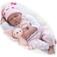 20 inches 50cm Reborn Dolls Girl Soft Vinyl Silicone Real Life Baby Dolls Newborn with Eyes Closed Reborn Dolls Toys Gift