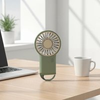 Rechargeable Mini Handheld Fan Strong Airflow Built In Hook Perfect For Office Home Outdoor Travel Use