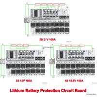 3s 4s 5s Bms 12v 16.8v 21v 3.7v 100a Li-ion Lmo Ternary Lithium Battery Protection Circuit Board Li-polymer Balance Charging