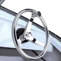 Premium Stainless Steel Marine Steering Wheel, Heavy-Duty Yacht & Sea Fishing Universal Boat Helm Wheel