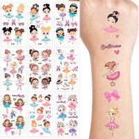 10sheets Ballerina Party Temporary Tattoos Happy Birthday Princess Decor Bow Girl Baby Shower Ballet Theme Birthday Party Favors