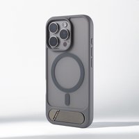 Invisible Metal Stand Magnetic Bumper Case For iPhone 17 16 Pro Max 15 14 Plus 13 For MagSafe Wireless Charge Shockproof Cover