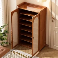 Modern shoe cabinet multi-layer dust shoe rack large capacity double door shoe storage rack