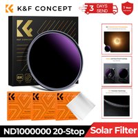 K&F CONCEPT New Solar Filter ND1000000 20-Stop Solid Neutral Density Celestial Event Photography Filters 28 Multi-Coating Nano-X