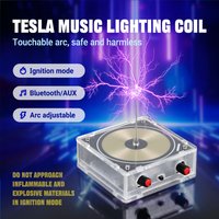 Bluetooth/AUX Tesla Music Coil with Touchable Lightning 8cm Arc Generator for Science Experiments & Wireless Music Transmission