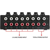 CX600 Audio Mixer Mini Stereo Passive Mixer Ultra-compact Low-noise RCA DJ Equipment for Live and Studio