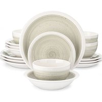 VANCASSO ORI 16/32 Piece Stoneware Tableware Set with Dinner/Dessert Plate Cereal/Pasta Bowl for 4/8 person 4 color Optional