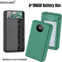 Dual USB Type C Power Bank Shell 5V DIY Shell 18650 Holder Cases Detachable Battery Charge Storage Box With camping lights