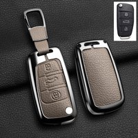 Suitable Alloy Leather Car Flip Key Case Cover Protector Shell For Audi A1 A3 A6 Q2 Q3 Q7 TT TTS R8 S3 S6 RS3 RS6 Accessories