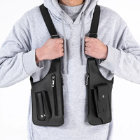 Double Shoulder Armpit Bag for Men Anti Theft Hidden Holster Bag PU Leather Waterproof Underarm Strap Wallet Crossbody Pack
