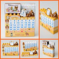 Cute Rilakkuma Kawaii DIY Building Blocks Perpetual 2025 Calendar Anime Desktop Calendar Table Calendar Decoration Gift