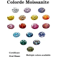 Wholesale Moissanite Colored Stone Multiple Colors Available Oval Cut DIY Charms Main Materials with Certrificate