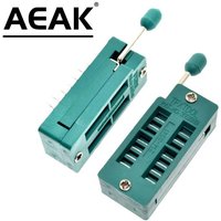 AEAK 2PCS IC Test Universal ZIF Socket 14pin 14 pin dip 2.54mm IC Socket pitch