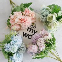 7-head Artificial Flower Hydrangeas Bouquet Silk Simulation Flower Living Room Party Decor Flower Bouquet DIY Floral Arrangement